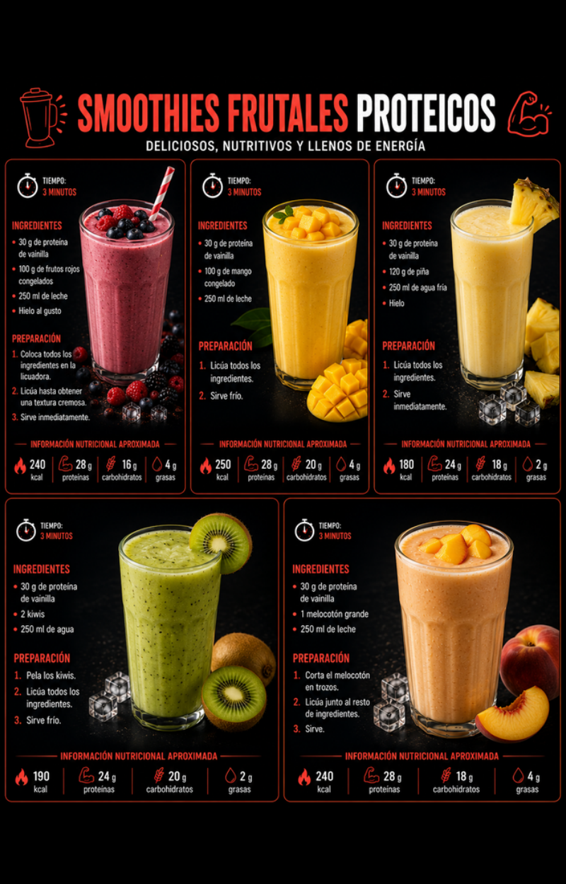 Páginas reales de smoothies frutales