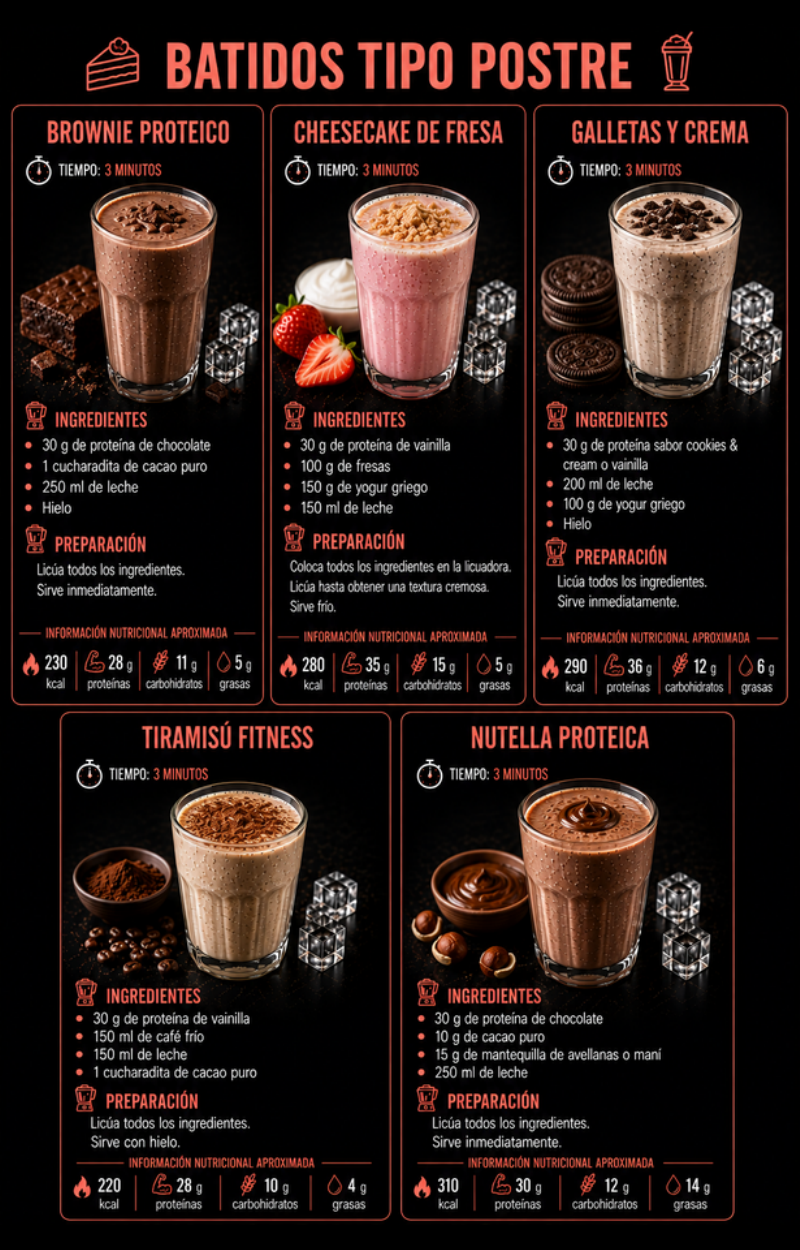 Páginas reales de batidos tipo postre