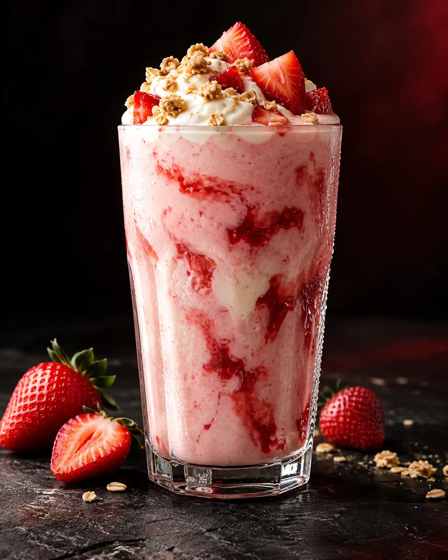 Shake de frutilla estilo cheesecake