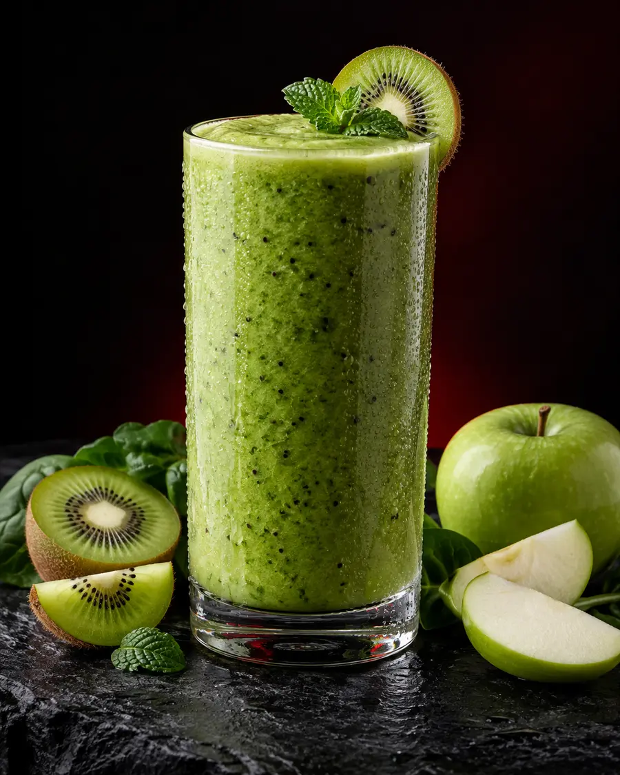 Smoothie verde de kiwi y manzana