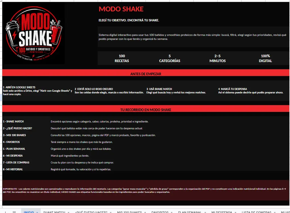 Pantalla inicial real del Sistema Digital Interactivo Modo Shake